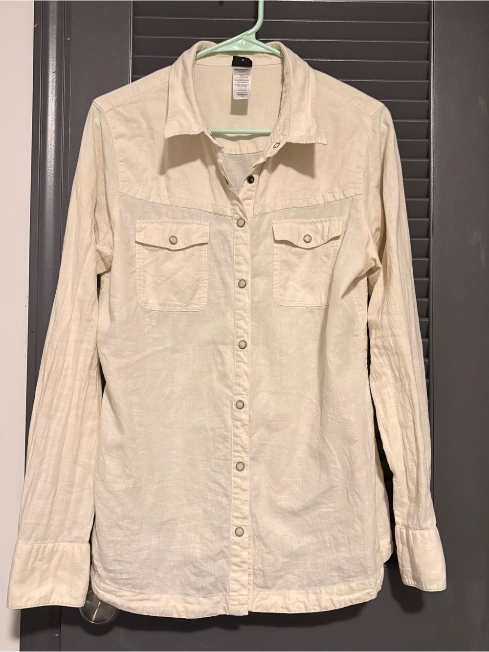 Patagonia Cream Organic Hemp and Cotton Button-Up Shirt